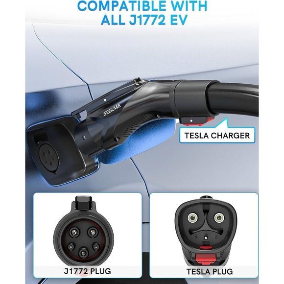 J1772 EV Charger Adapter Connector Max 60A 250V Safety Lock ALL EVs NEW - Picture 4 of 9